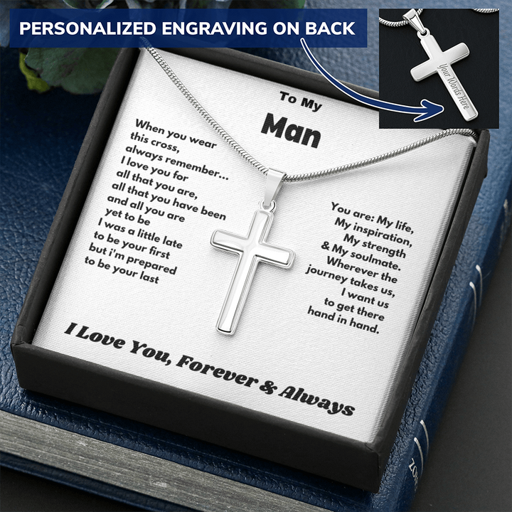 Personalized cross necklace sale